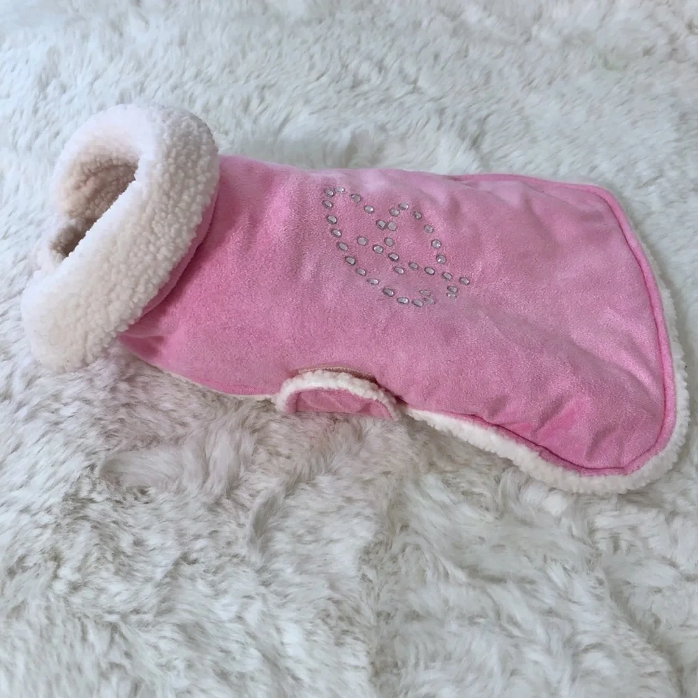 2005 Barbie Pet Pal Corp Pink Faux Suede Shearling Small Pet Sherpa Vest